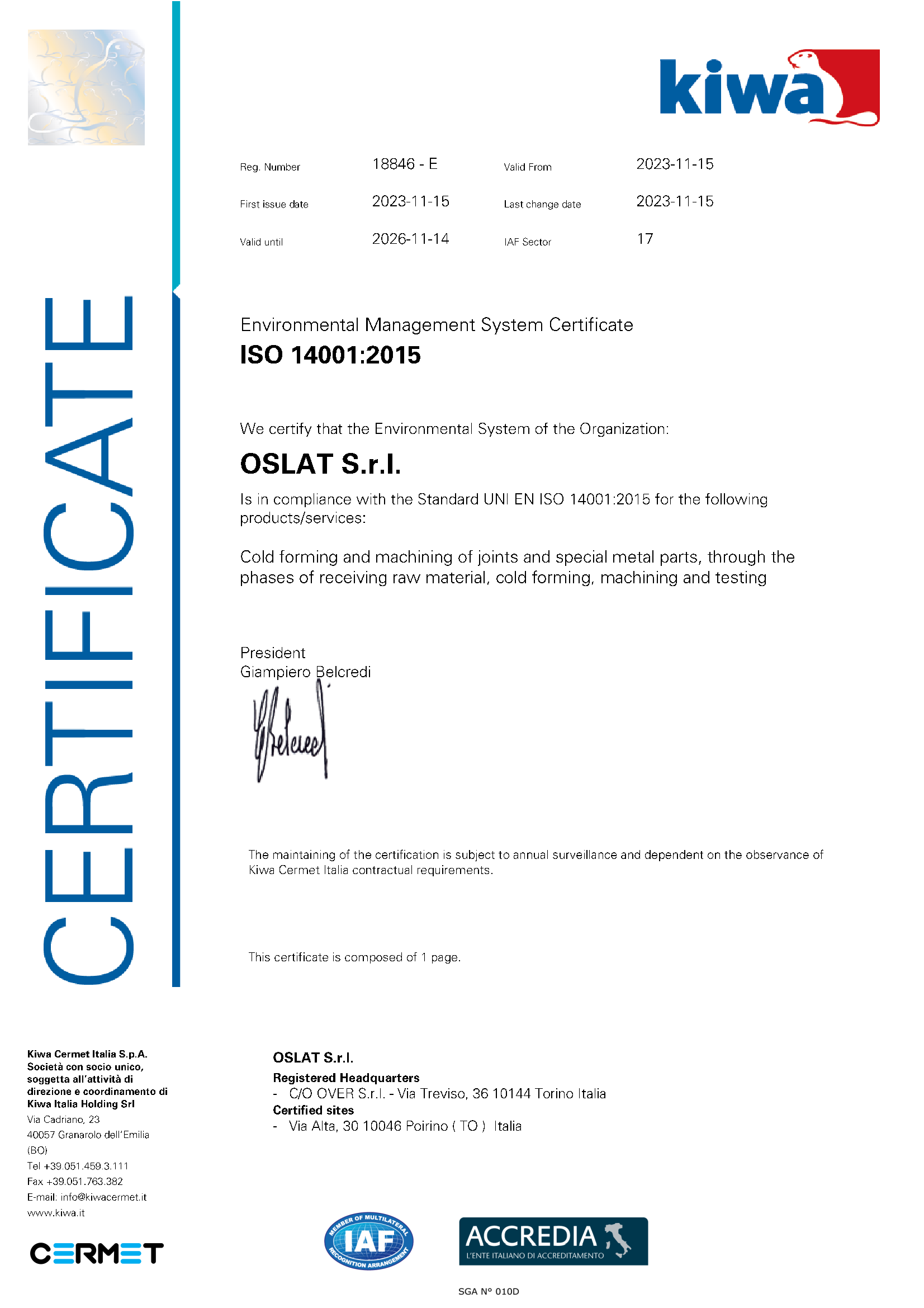 CERT ISO 14001 18846 ENG 2023 11 15  1  - CERTIFICATION & TESTING